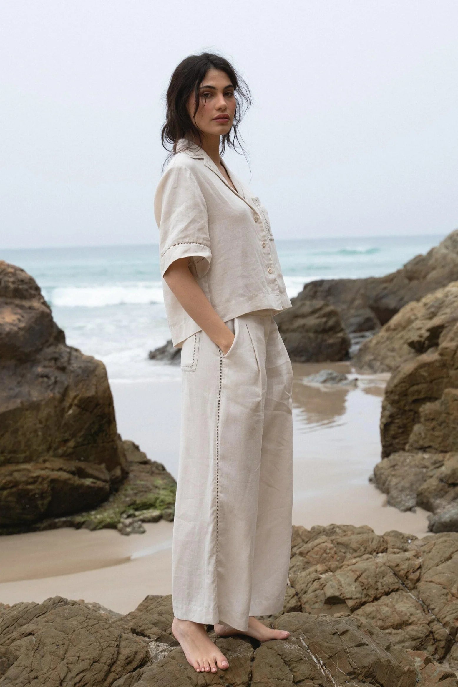 LILLY PILLY 'Rika' Linen Pants Ivory – Jon Ian UK
