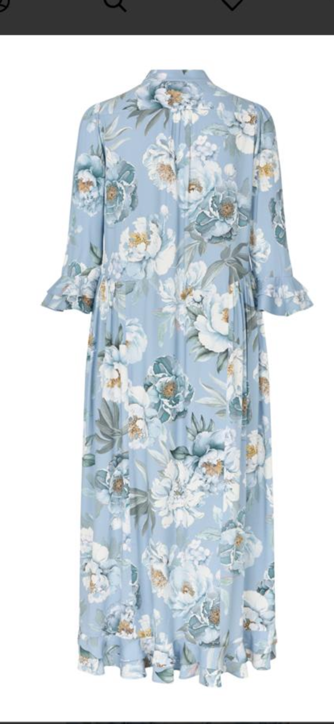chinese dress ladies Dea Kudibal Turquoise Floral Frill Neck Maxi Dress – Phoenix Style