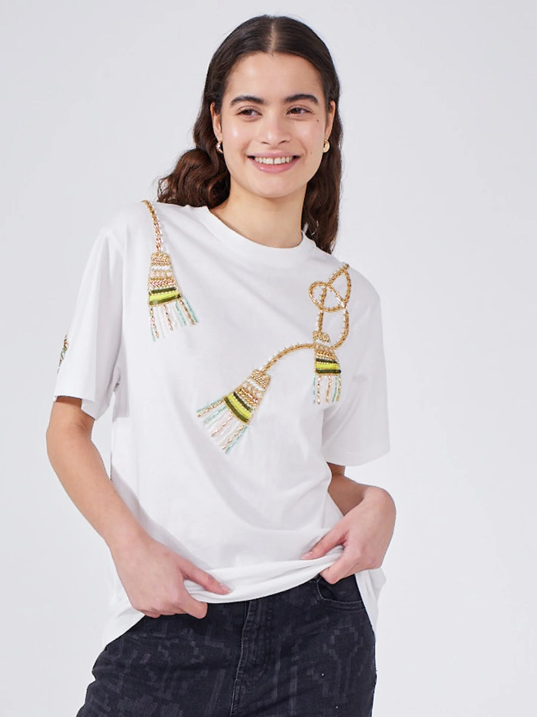 Hayley Menzies Tassel Beaded T-Shirt – Jon Ian UK